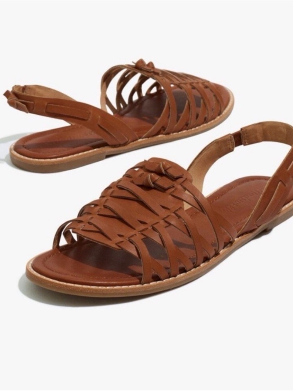 Madewell Brown Huarache Sling Back Sandal Size 8 ½